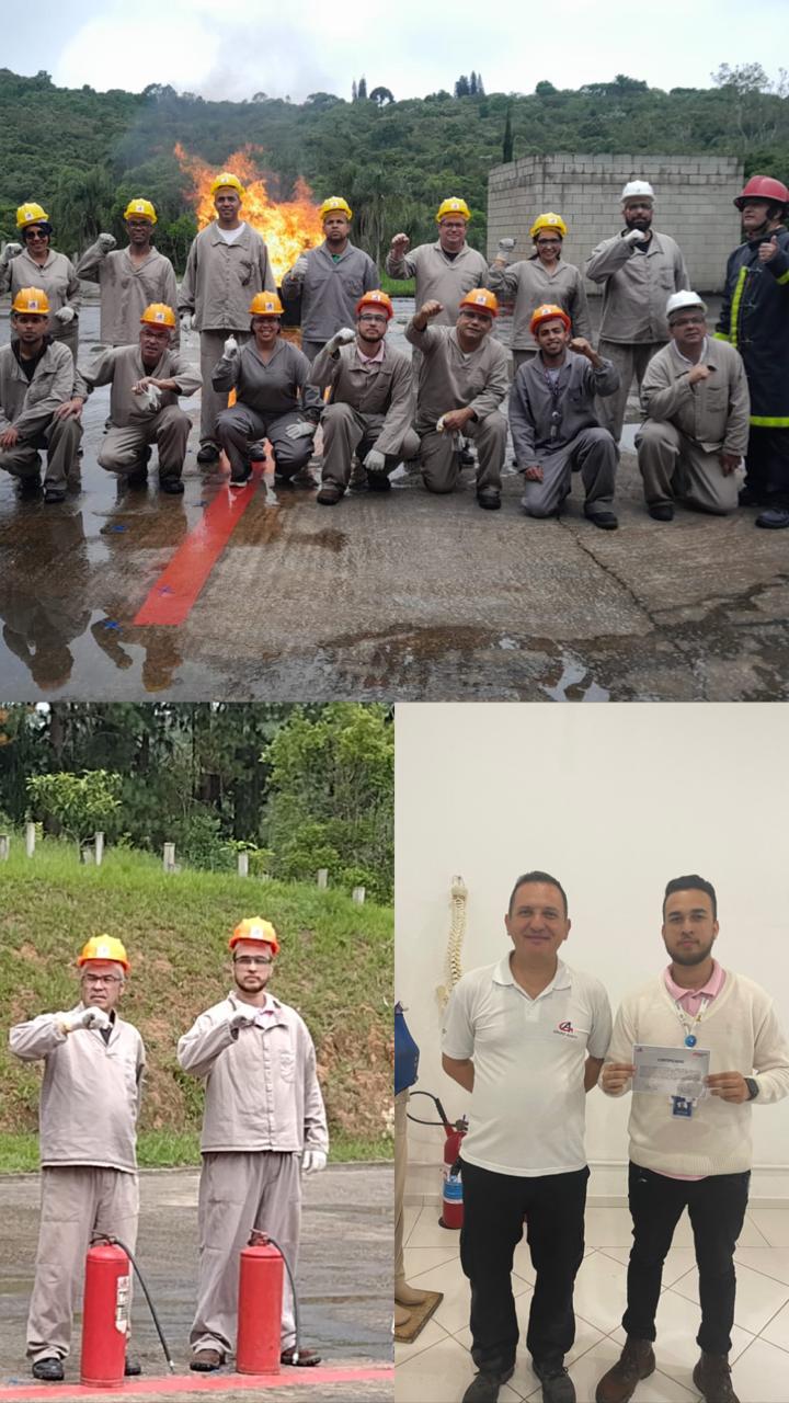 Treinamento de incêndio e brigada com equipe de brigadistas